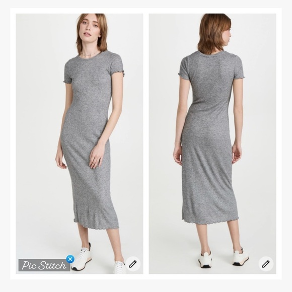 Z Supply Dunne Midi Dress Gray - Picture 1 of 11